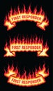 First Responder Fire Flame Scroll Banners Royalty Free Stock Photo
