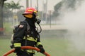 A firefighter on duty Royalty Free Stock Photo