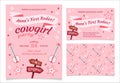 First rodeo cowgirl party pink invitation cards.