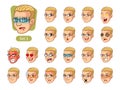 The first set of male facial emotions with blonde hair