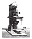 The first sewing machine invented by Thimonnier given at the Conservatory of Arts and Crafts by the Chamber of Commerce Tarare,