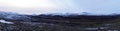 Sunset panorama of Snohetta mountains in Dovrefjell National Oark in Norway Royalty Free Stock Photo