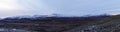 Panorama sunset at Snohetta mountains in Dovrefjell National Oark in Norway Royalty Free Stock Photo