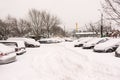 First Snow Over Bucharest Cars