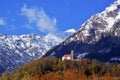 The first snow in San Martino, in Alpago in the province of Belluno