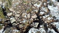 First snow, stones and cold water. Flying over a stream towards Lake Raduzhnoe