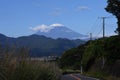 The first snowfall of Mt. Fuji in 2021. Royalty Free Stock Photo