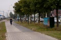 First solar cycle lane in the world Royalty Free Stock Photo