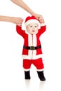 First steps of Santa claus child Royalty Free Stock Photo