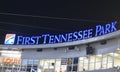 First Tennessee Park sign at night