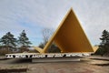 `The First Tent` - a monument at the entrance to the Veterans Park of Magnitogorsk city Royalty Free Stock Photo