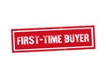 FIRST-TIME BUYER red stamp seal text message on white background