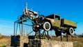 First tractor and lorry monument.