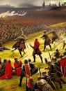 First War of Scottish Independence ca 1314. Fictional Battle Depiction. Generative AI. Royalty Free Stock Photo