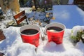 the first warm mulled wine in the snow