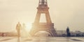 First wedding couple enjoying Honeymoon in Paris, France Royalty Free Stock Photo