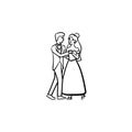 First wedding dance hand drawn sketch icon. Royalty Free Stock Photo