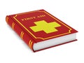 Firstaid book on white background. Isolated 3D illustration Royalty Free Stock Photo