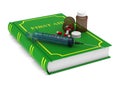 Firstaid book on white background. Isolated 3D illustration