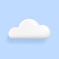 3D white cloud icon Royalty Free Stock Photo