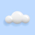 3D white cloud icon Royalty Free Stock Photo