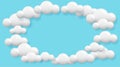 3D white clouds as frame for text Royalty Free Stock Photo