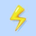 Lightning 3d icon for weather forecast Royalty Free Stock Photo