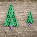 Firtrees made with quilling technique Royalty Free Stock Photo