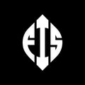 FIS circle letter logo design with circle and ellipse shape. FIS ellipse letters with typographic style. The three initials form a Royalty Free Stock Photo