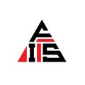 FIS triangle letter logo design with triangle shape. FIS triangle logo design monogram. FIS triangle vector logo template with red Royalty Free Stock Photo