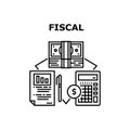 Fiscal Finance Vector Concept Black Illustration Royalty Free Stock Photo