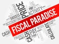 Fiscal Paradise word cloud collage Royalty Free Stock Photo