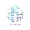 Fiscal policy blue gradient concept icon