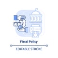 Fiscal policy light blue concept icon