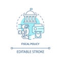 Fiscal policy turquoise concept icon