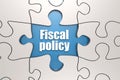 Fiscal policy word on jigsaw puzzle