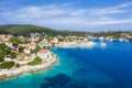 Fiscardo village in Kefalonia island, Greece Royalty Free Stock Photo