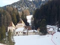 Italy: val Gardena castle Fischburg Royalty Free Stock Photo