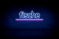 fische - blue neon announcement signboard Royalty Free Stock Photo