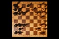 Fischer chess 960 with random placement of pieces on a chessboard, fischerandom or chess960