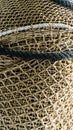 Brown fishnet in Palma de Mallorca harbor