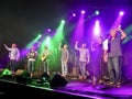 Fisgermans Friends on stage at The 2019 Cambridge Folk Festival. August 4, 2019. Royalty Free Stock Photo