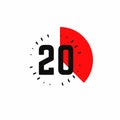 20 minutes timer symbol Royalty Free Stock Photo