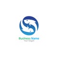 Fish abstract icon design logo template Company creative design. Royalty Free Stock Photo