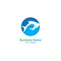Fish abstract icon design logo template Company creative design. Royalty Free Stock Photo