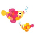 Fish animal cartoon character vector illustration