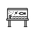 Black line icon for Fish In Aqarium, water and seafood Royalty Free Stock Photo