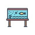 Color illustration icon for Fish In Aqarium, fish and seafood Royalty Free Stock Photo
