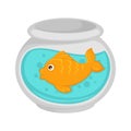 Fish in aquarium cartoon pet vector flat icon Royalty Free Stock Photo