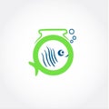 Fish in aquarium logo design inspiration